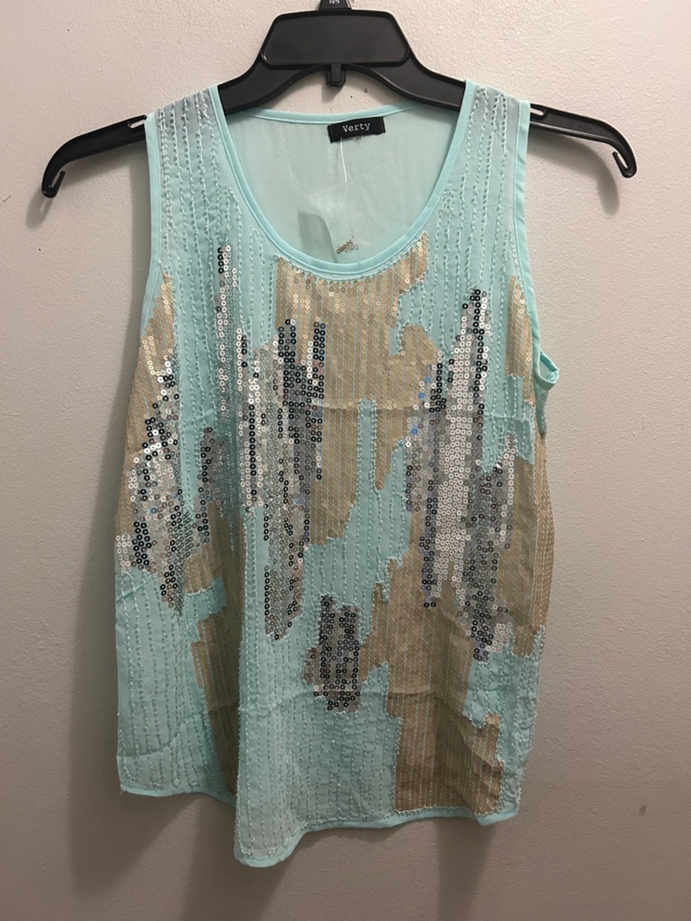 verty Mint Sequin-Embellished Tank Top